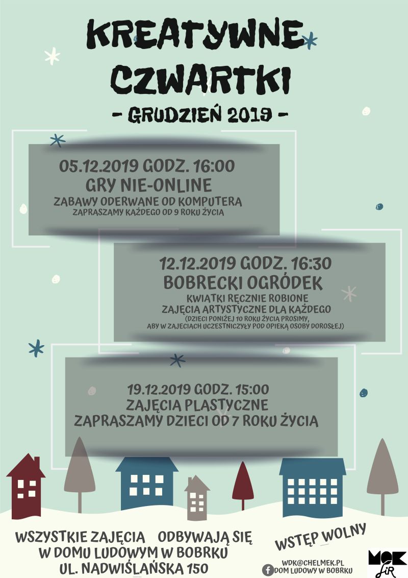kreatywne czwartki bobrek 12 19