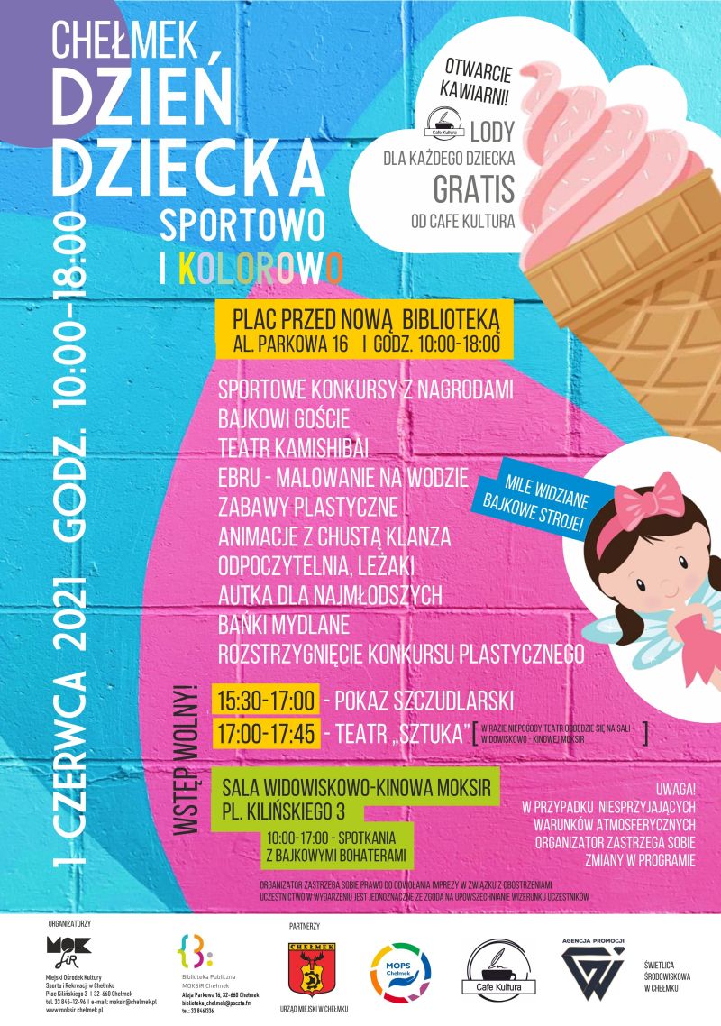 Dzień dziecka Chełmek 2021 plakat informacyjny