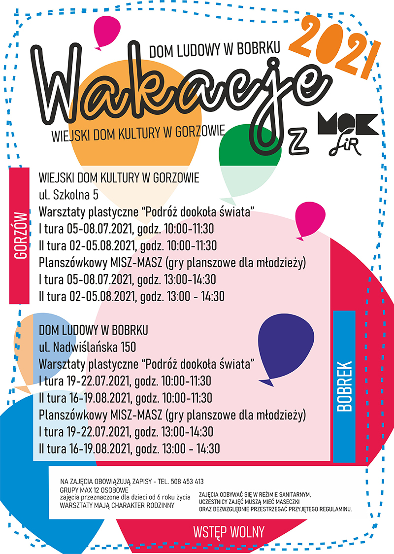 bobrek gorzów wakacje male