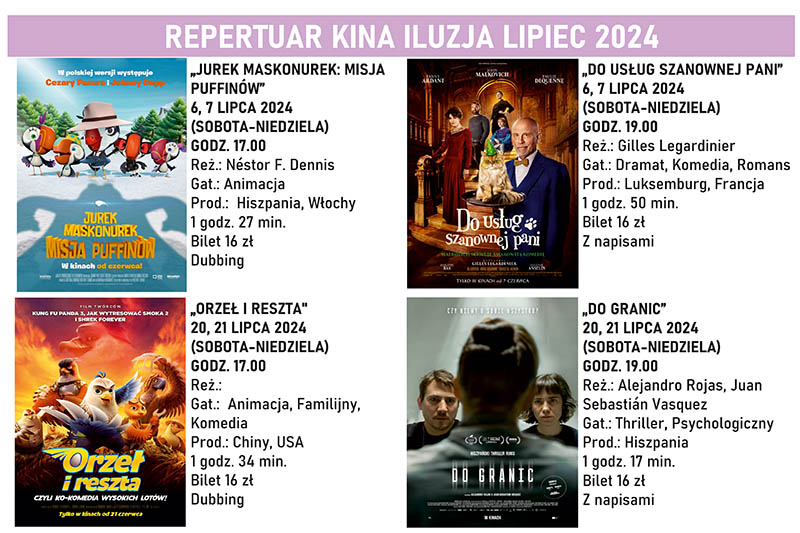 Repertuar Kina iluzja lipiec 2024 baner maly