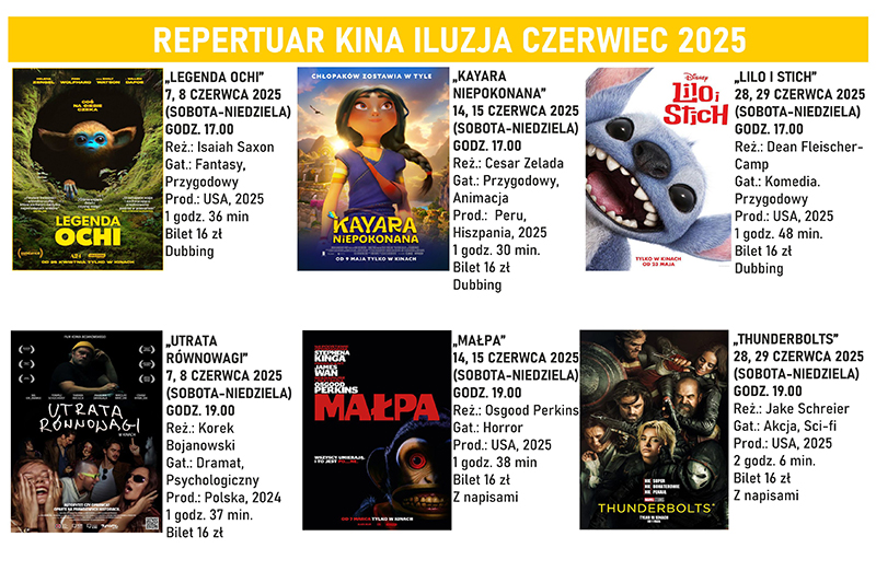 Repertuar Kina Iluzja Czerwiec 2025 baner maly